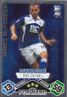 James McFadden Birmingham City 2009/10 Topps Match Attax i-Card Code #EX111